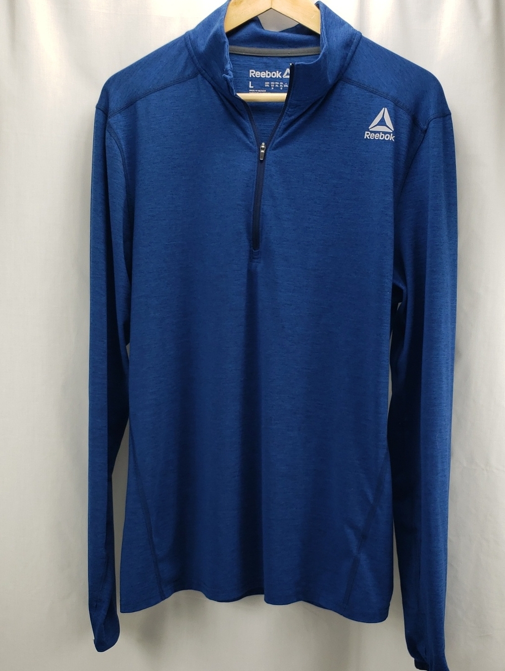 Reebok 1/4 Zip Blue Pullover Men's Size L